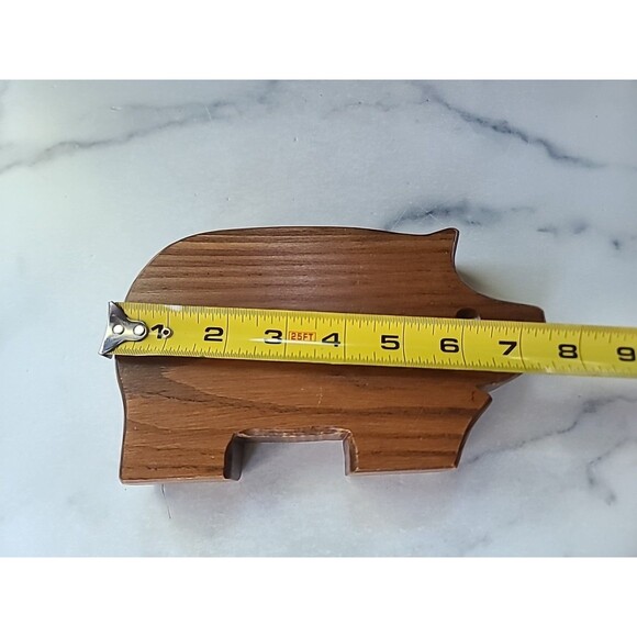 Pen Holder Handmade Wooden Pig Shaped Vintage - Picture 6 of 10